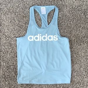 Adidas Tie back workout tank light blue